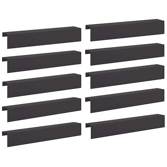 Garden Edging Profiles 10 Pcs 100 x 15 x 15 cm Steel Black 8012963 Black