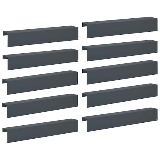 Garden Bed Edging 10 Pcs 100 X 20 X 15 Cm Steel 8012981 Anthracite