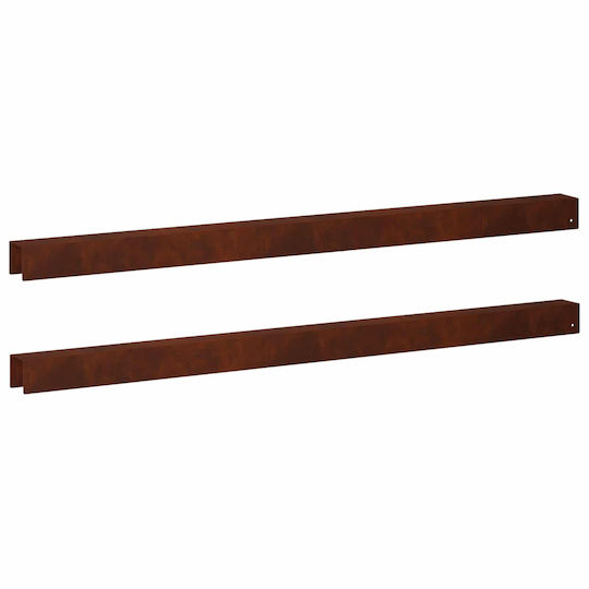 Garden Edging Profiles 2 Pcs 100 x 5 x 5 cm 8013008 Rusted