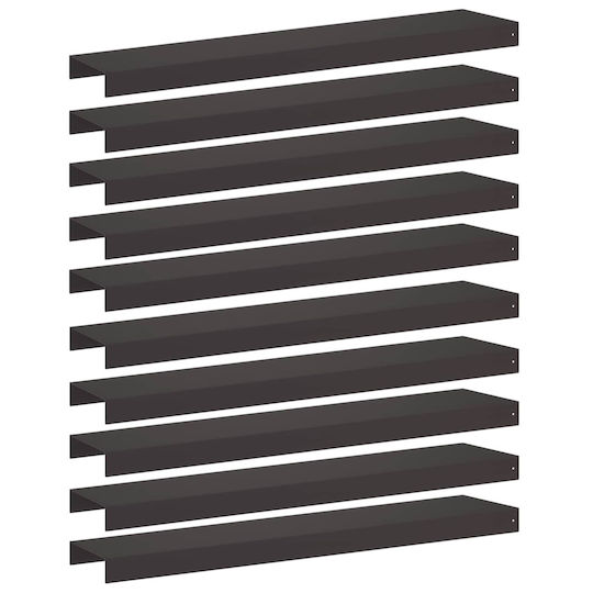 Garden Edging Profiles 10 Pcs 100 x 20 x 5 cm Steel Black 8012921 Black