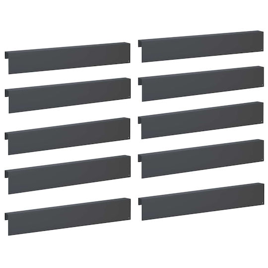 Garden Fence Post Caps 10 Pcs 100 x 6 x 15 cm Steel Anthracite 8012953 Anthracite