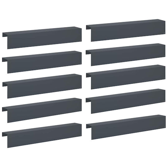 Garden Fence Cover Profiles 10 Pcs 100 x 15 x 15 cm Steel 8012967 Anthracite