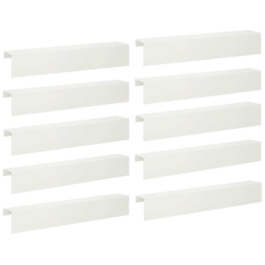 Garden Cover Profiles 10 Pcs 100 x 15 x 15 cm Steel White 8012965 White