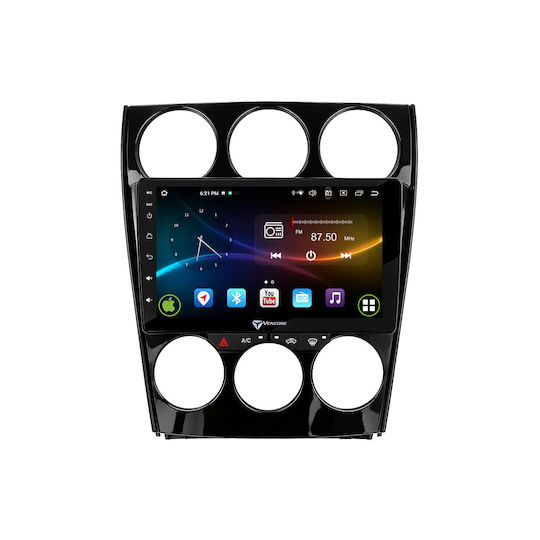 Vencore 3236-10007-0263b Android-15-Multimedia-Display 9" 9109a Mtk6762 Octa-Core 2 GB/32 GB IPS-Frontblende CarPlay Android Auto Rückfahrkamera-Unterstützung AHD Mazda 6 2002–2008 – Schwarz 3236-10007-0263b