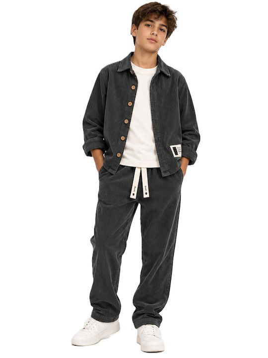 Kids 3-Piece Set with Pants Black-Grey