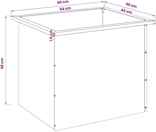 vidaXL Set of 2 Silver Metal Planter Boxes