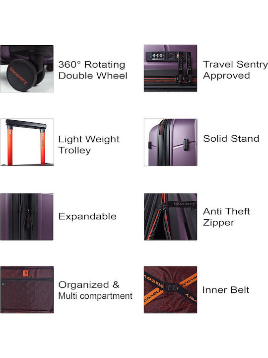 Discovery Large Purple Suitcase 75 cm High