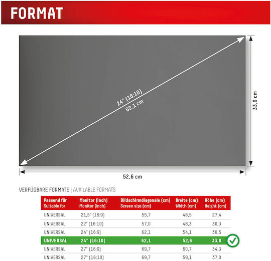 Displex Filtru Pentru Ecranul Calculatorului 02087 Confidențialitate 24" 16:10
