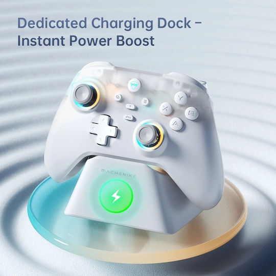 G3 V2 cu Stație de Încărcare Gamepad Wireless pentru Android / PC / Switch / iOS Alb
