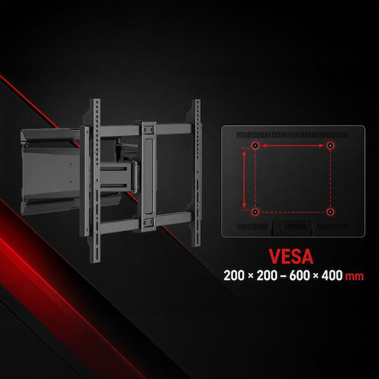 Maclean Energy MC-881 N Βάση Τηλεόρασης Τοίχου έως 90" και 65kg Μαύρο
