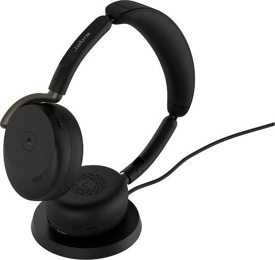 Evolve3 65 Flex Link 390c MS Wireless Charging Pad On Ear Multimedia Ακουστικά με μικρόφωνο και σύνδεση Bluetooth