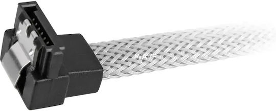 Sharkoon 7 Pini SATA III - Cablu Unghiular (90°) 7 Pini SATA III Lungime 0.45m Alb