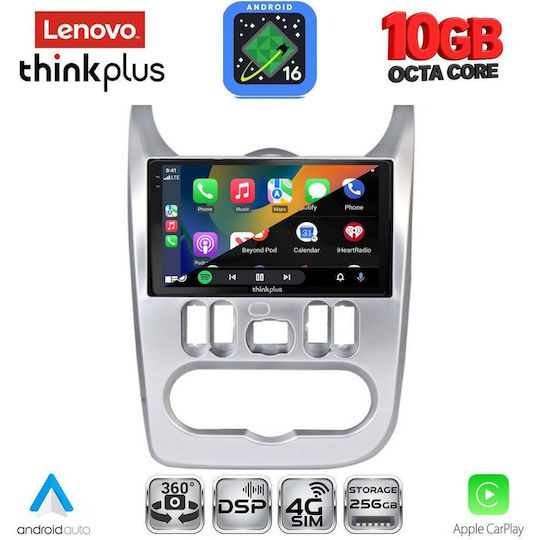 Lenovo Ηχοσύστημα Αυτοκινήτου για Renault Logan BMW X2 / X6 Dacia Duster / Logan / Sandero 2006-2012 (Bluetooth/USB/WiFi/GPS/Apple-Carplay/Android-Auto) με Οθόνη Αφής 9"