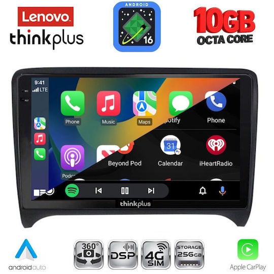 Lenovo Auto-Audiosystem für BMW X2 / X6 Audi TT 2007–2015 (Bluetooth/USB/WiFi/GPS/Apple CarPlay/Android Auto) mit 9-Zoll-Touchscreen