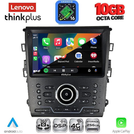 Lenovo Auto-Audiosystem für BMW X2 / X6 Ford Mondeo 2014–2023 mit Klima (Bluetooth/USB/WiFi/GPS/Apple CarPlay/Android Auto) mit 9"-Touchscreen