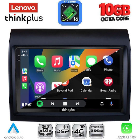 Lenovo Автомобилна аудио система за Peugeot Boxer Fiat Ducato Citroen Jumper BMW X2 / X6 2011-2021 (Bluetooth/USB/WiFi/GPS/Apple-Carplay/Android-Auto) със Сензорен екран 9"