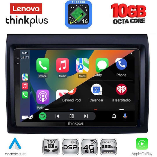 Lenovo Auto-Audiosystem für Fiat Ducato BMW X2 / X6 2006–2011 (Bluetooth/USB/WiFi/GPS/Apple-CarPlay/Android-Auto) mit 9" Touchscreen