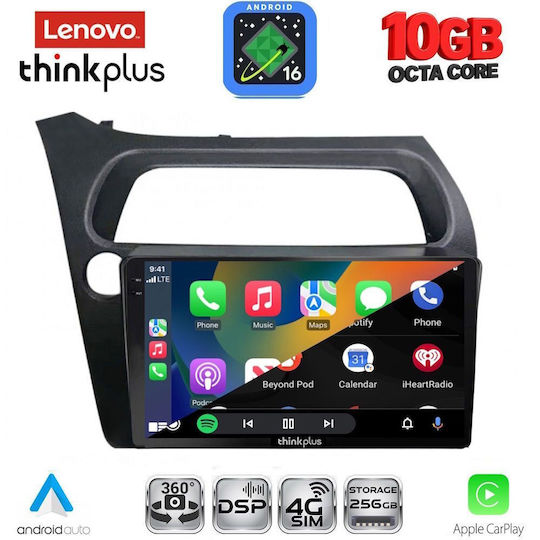 Lenovo Auto-Audiosystem für BMW X2 / X6 und Honda Accord 2008–2013 (Bluetooth/USB/WiFi/GPS/Apple CarPlay/Android Auto) mit 9-Zoll-Touchscreen