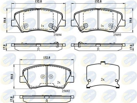 Plăcuțe Față Hyundai Elantra Equus Grandeur Santa Veloster I30 Kia Carens Cee'd Pro Cee'd Sorento Cbp32152 Comline Cbp32152-10267