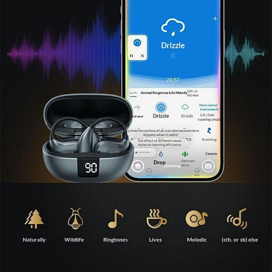 Lenovo ERAZER XT66 MAX Open-Ear-Bluetooth-Freisprecheinrichtung mit Ladeetui in Grau