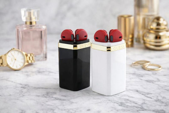 Lipstick Earbud Bluetooth Handsfree Ακουστικά με Θήκη Φόρτισης Λευκά