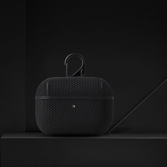 Hurtel Nylon Hard Текстилен Калъф с Кука в Зелен Цвят за Apple AirPods Pro