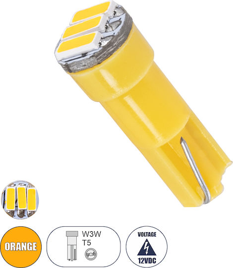 GloboStar Lampen Auto T5 Canbus LED Orange 12V 0.6W 1Stück