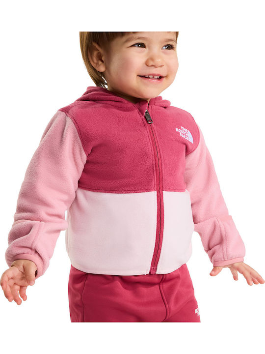 Kids Fleece Hooded Jacket Pink Glacier
