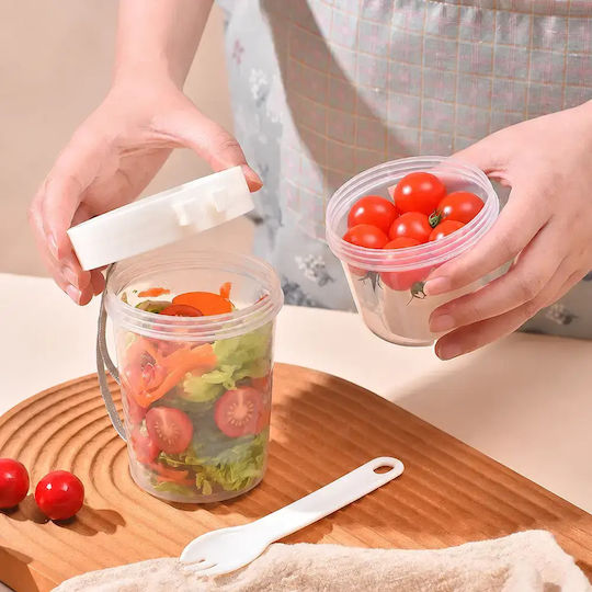 Pandaboo Weißer Kunststoff-Lunchbehälter für Kinder