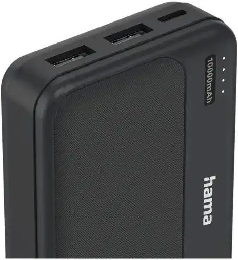 HAMA Pocket 10 Baterie externă 10000mAh cu 2 Porturi USB-A Antracit