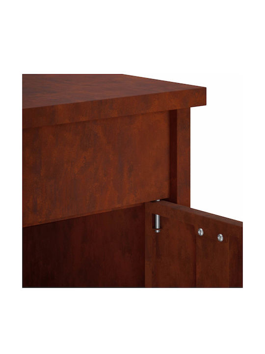 vidaXL Cutie Poștală de Exterior din Inox, de Culoare Maro, 50x52x100 cm