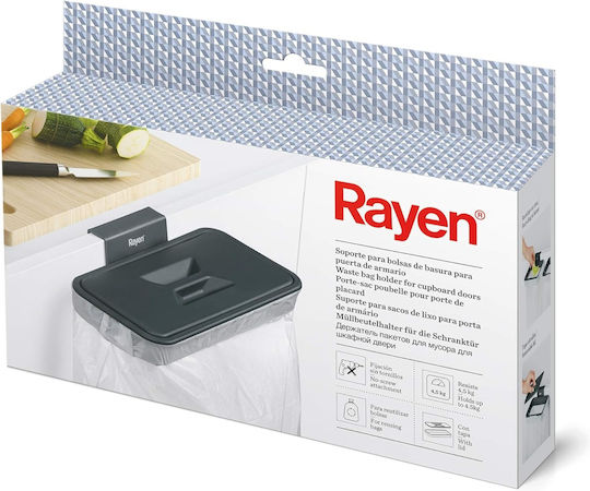 Rayen Hanging Door Trash Bag Holder for Cabinet 4.5 L Grey 6202rayen