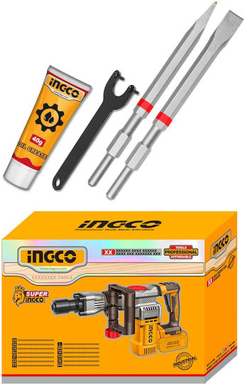 Ingco CDBLI20358 Ciocan Roto-Perforator cu Acumulator, Fără Perii (Brushless), 20 V, Solo, cu Prindere HEX