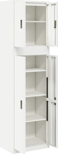 Büroschrank aus Metall und Glas mit Schloss 60x40x210cm