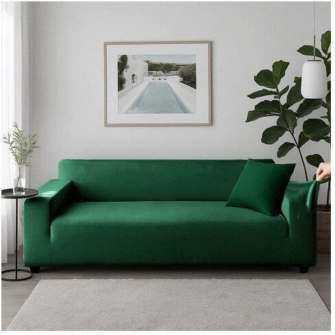 Ruhhy Waterproof Elastic Corner Sofa Cover Green 45x230cm