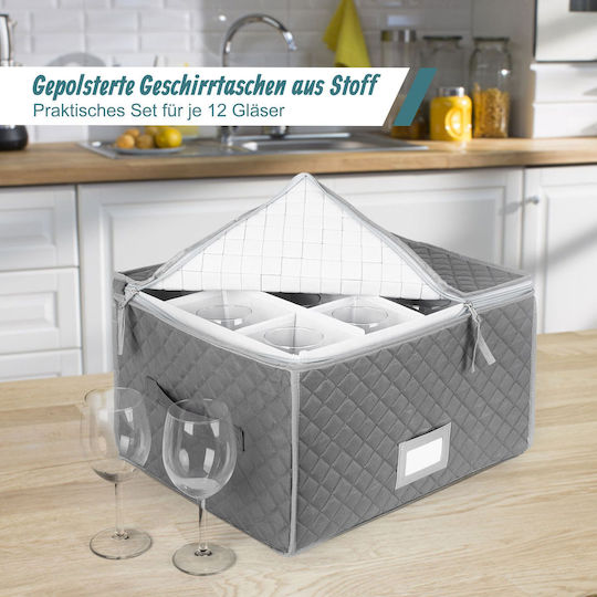 Relaxdays Cutie de Depozitare din Material Textil cu Capac Gri