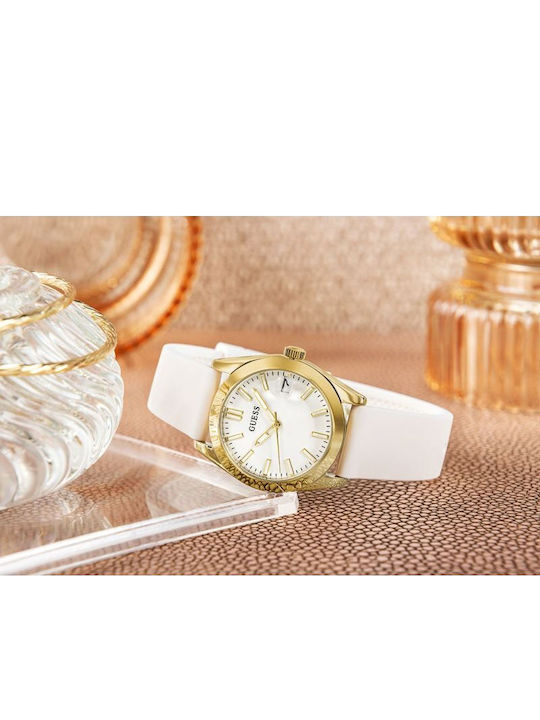 Guess Alice Γυναικείο Ρολόι 31mm Μπαταρίας με Λευκό Καουτσούκ Λουράκι