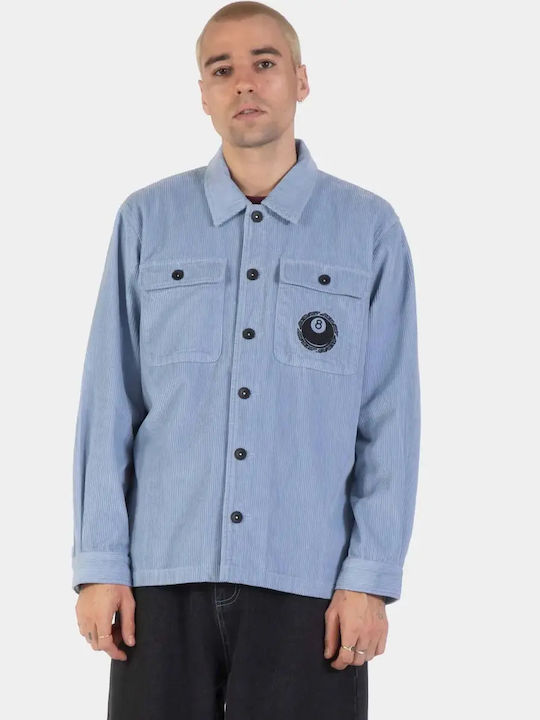Long Sleeve Corduroy Shirt in Regular Fit Ice Blue