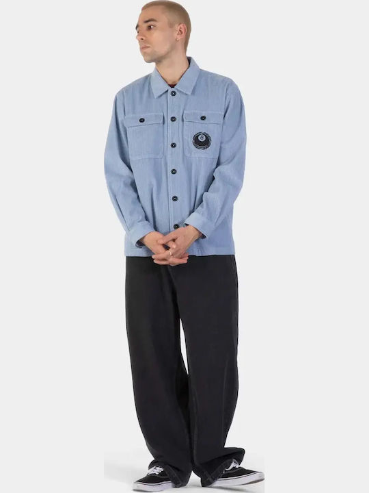 Long Sleeve Corduroy Shirt in Regular Fit Ice Blue