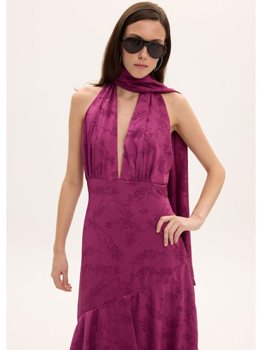 Blair Maxi Evening Dress with Ruffles Magenta