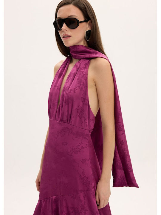 Blair Maxi Evening Dress with Ruffles Magenta