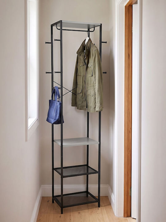 Relaxdays Black Metal Floor Garment Rack 40x28x181cm