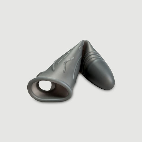 Elastische Penis-Silikonhülle Mit Erhabenen Adern Liquid Silicone Veined Penis Sleeve 15,7 Cm Schwarz