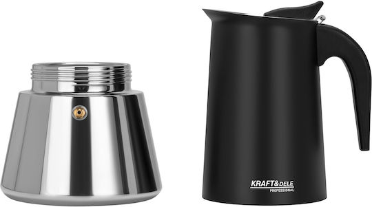 Kraft & Dele 12-Cup Stovetop Espresso Pot Inox Black