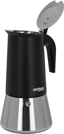Kraft & Dele 12-Cup Stovetop Espresso Pot Inox Black