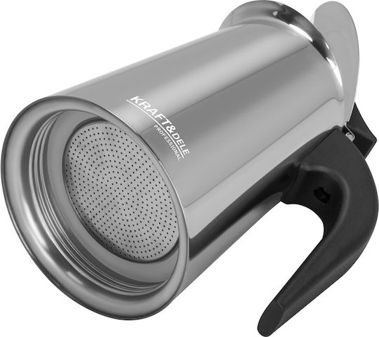 Kraft & Dele Espressokocher 10 Tassen Edelstahl Silber