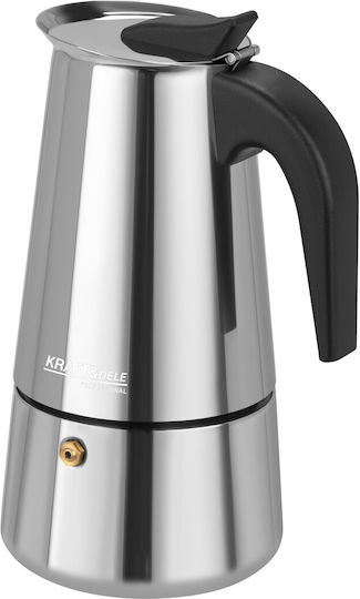 Kraft & Dele Espressokocher 10 Tassen Edelstahl Silber