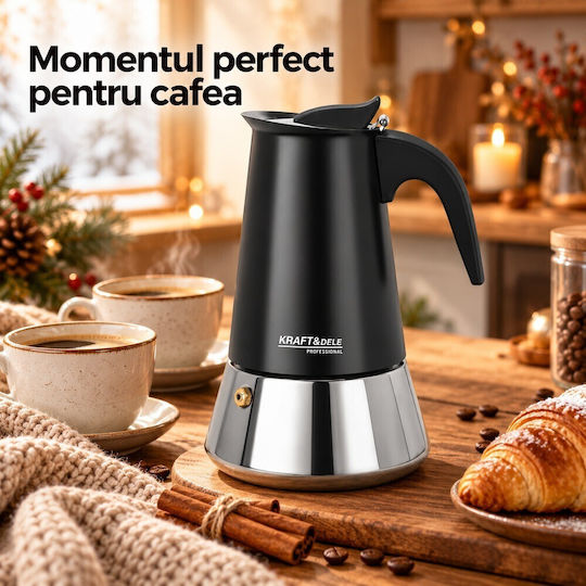 Kraft & Dele Ibric pentru Espresso 6 cești din Inox Negru