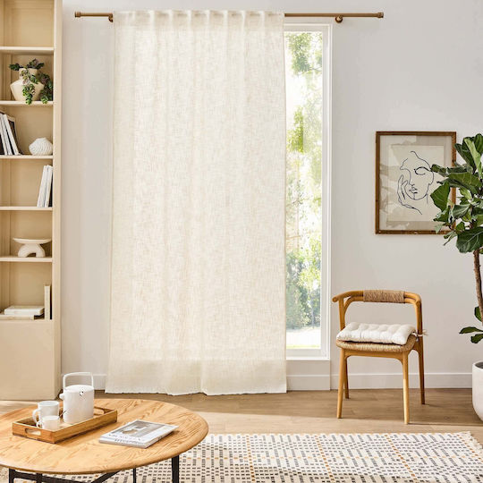 Douceur d'Intérieur Perdea cu Bretele Albă 140x260 cm Douceur d'Intérieur Perdea cu Bretele Albă 140x260 cm