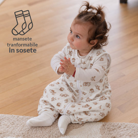 Kidizi Sac de dormit de primăvară cu picioare 1 tog bej